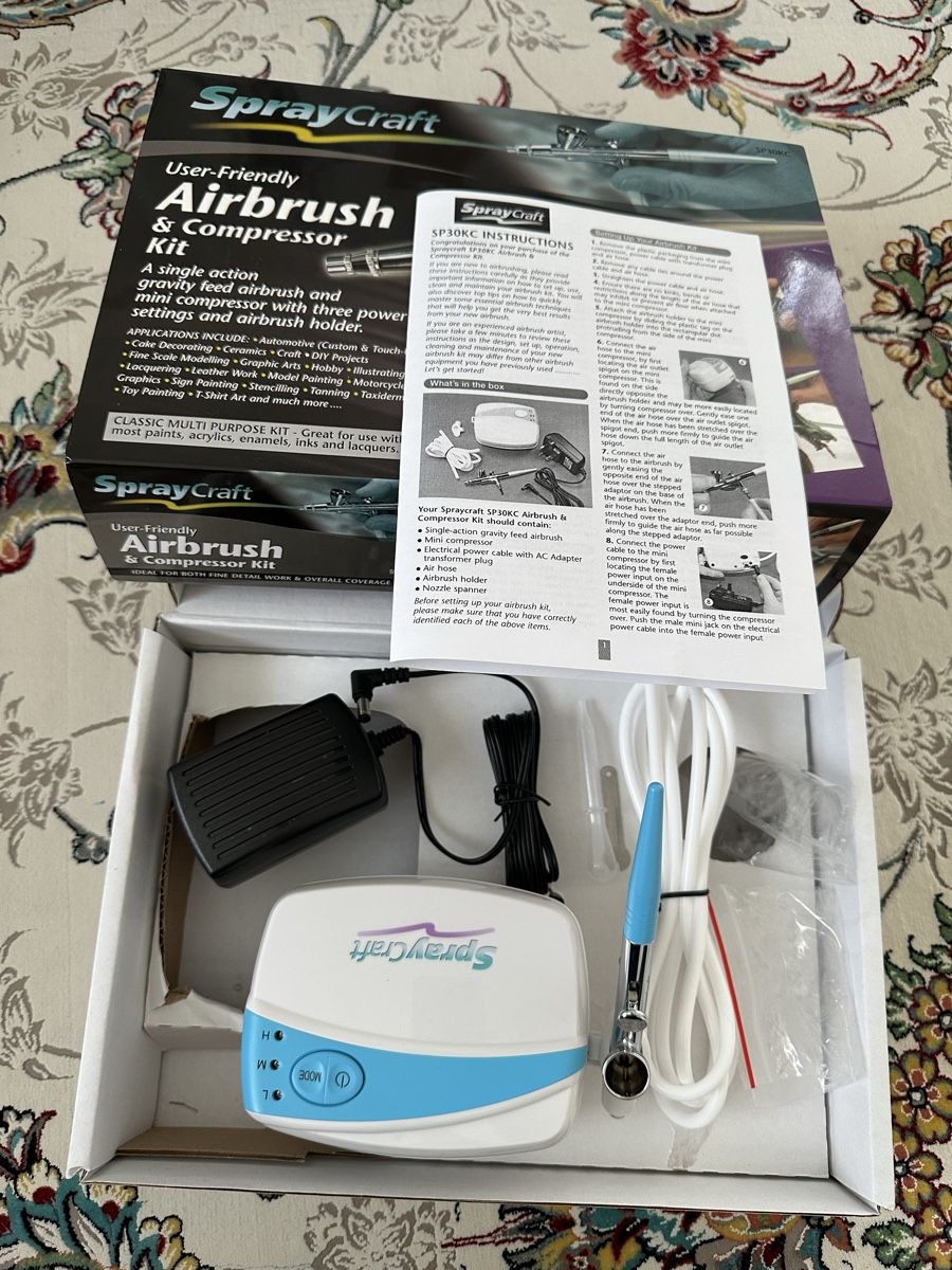 Tutti gli attrezzi: Airbrush & Compressor Kit (Top feed, Single action) / SP30KC – Nuovo (secondo la descrizione) da Maienfeld venduto da tobeyl2020 1
