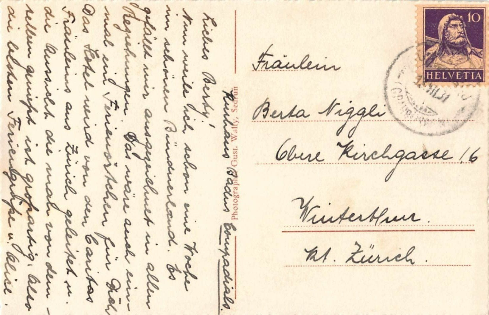 Cartoline postali: Gruss aus COMPADIALS b. DISENTIS - Dorfplatz – Usato da Lufingen venduto da TopAnsichtskarten 1