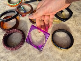 17 ARMKETTE ARMREIFEN HOLZ PLEXIGLAS METALL STRASS SCHMUCK