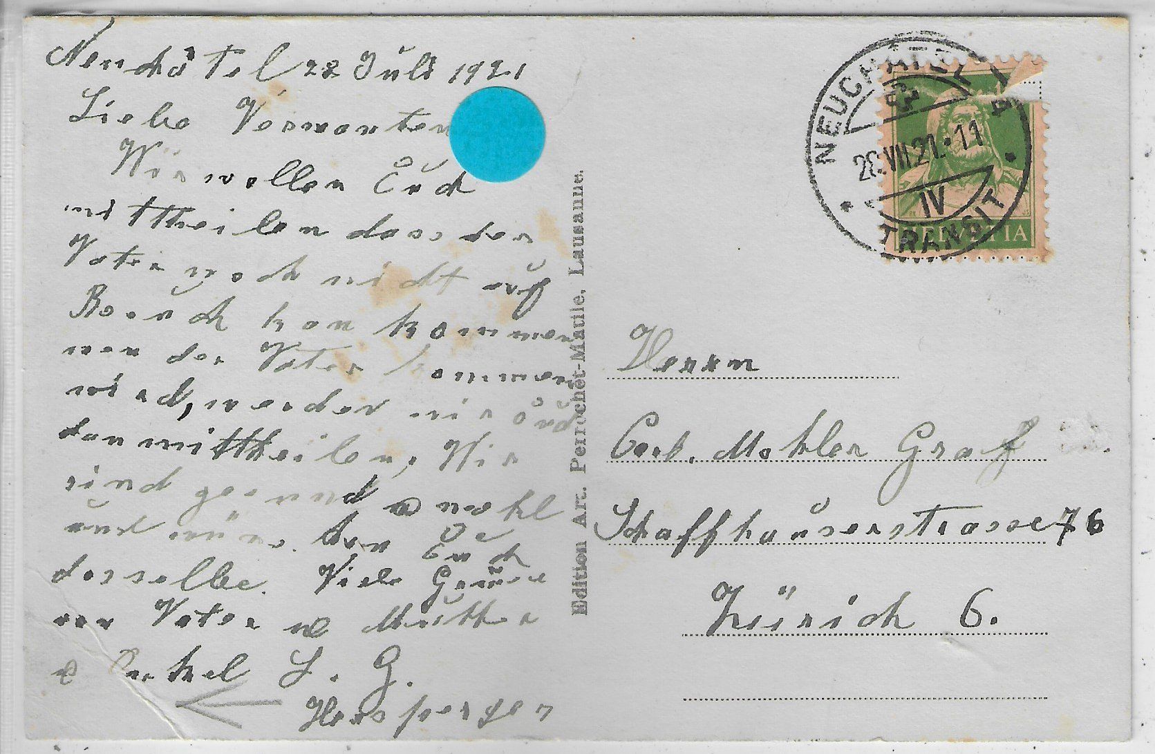Cartoline postali: Neuchatel - Quai Osterwald - animee – Difettoso da Ettingen venduto da Kartenplanet 1