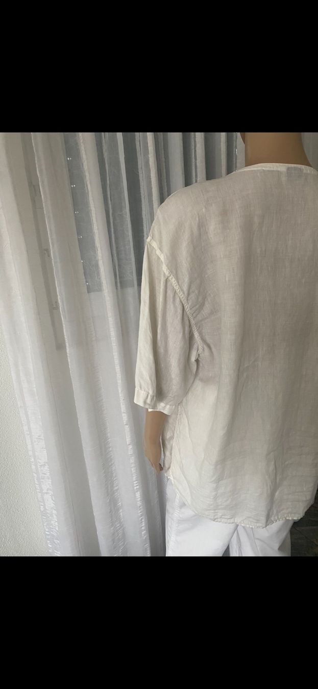Blusen: Perfekter Auftritt - einzigartige 100%-Leinen-Bluse, M/L – Neu (gemäss Beschreibung) aus Winkel von ferrari2022 8
