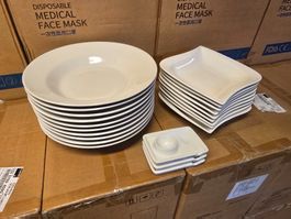 Posten gebrauchter weiser Teller bzw. Geschirr ab 1.-