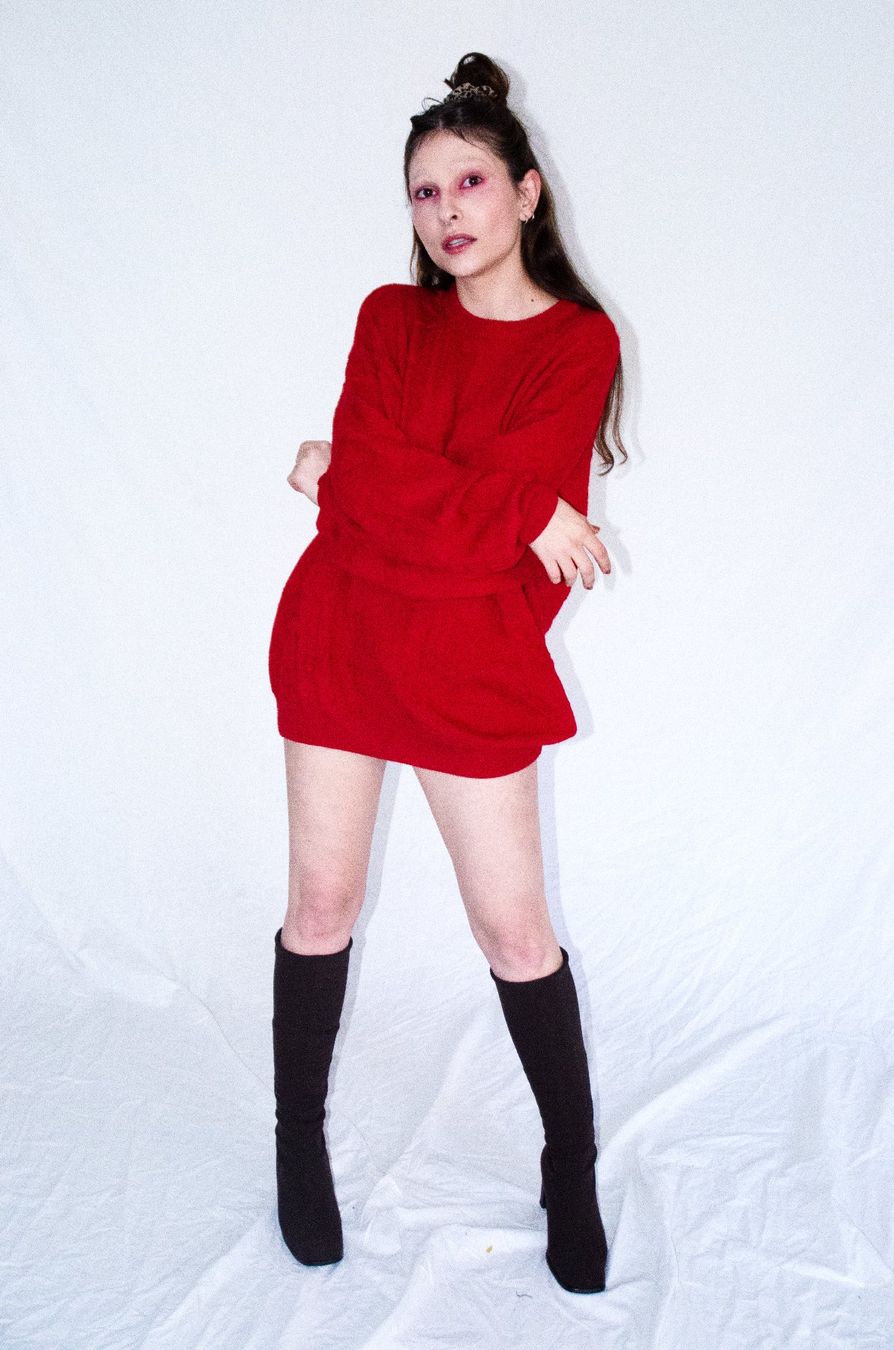 Maglioni & Felpe: Roter Oversize Strickpullover - Kuschelig durch den Winter! – Usato da Zürich venduto da Konsumware 2