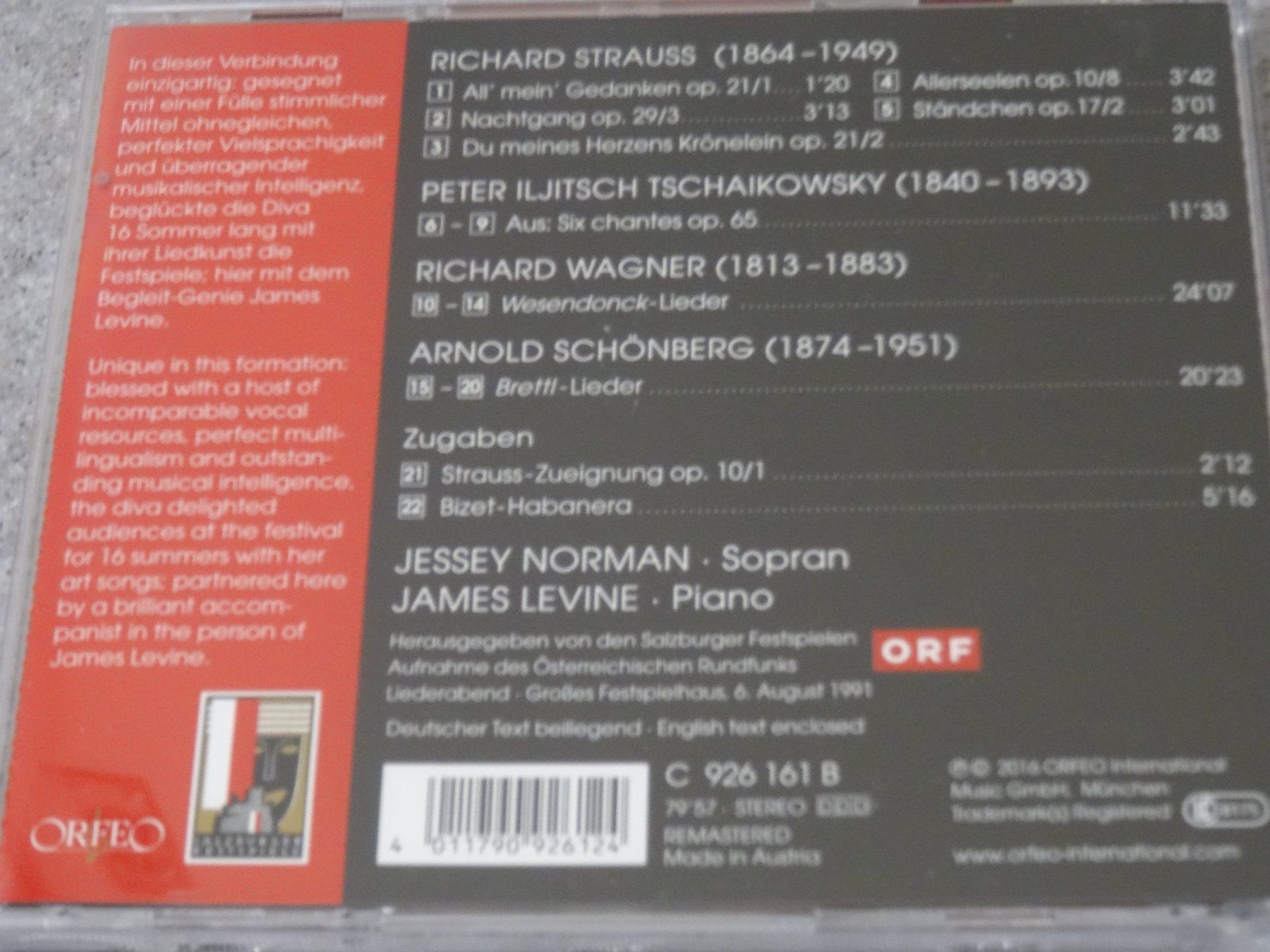 CD: Jessye Norman - James Levine - Lieder CD – Usato da Olten venduto da Disc-Ausverkauf 1