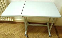 Klappbarer Arbeitstisch, Schreibtisch, weiss, auf Rollen