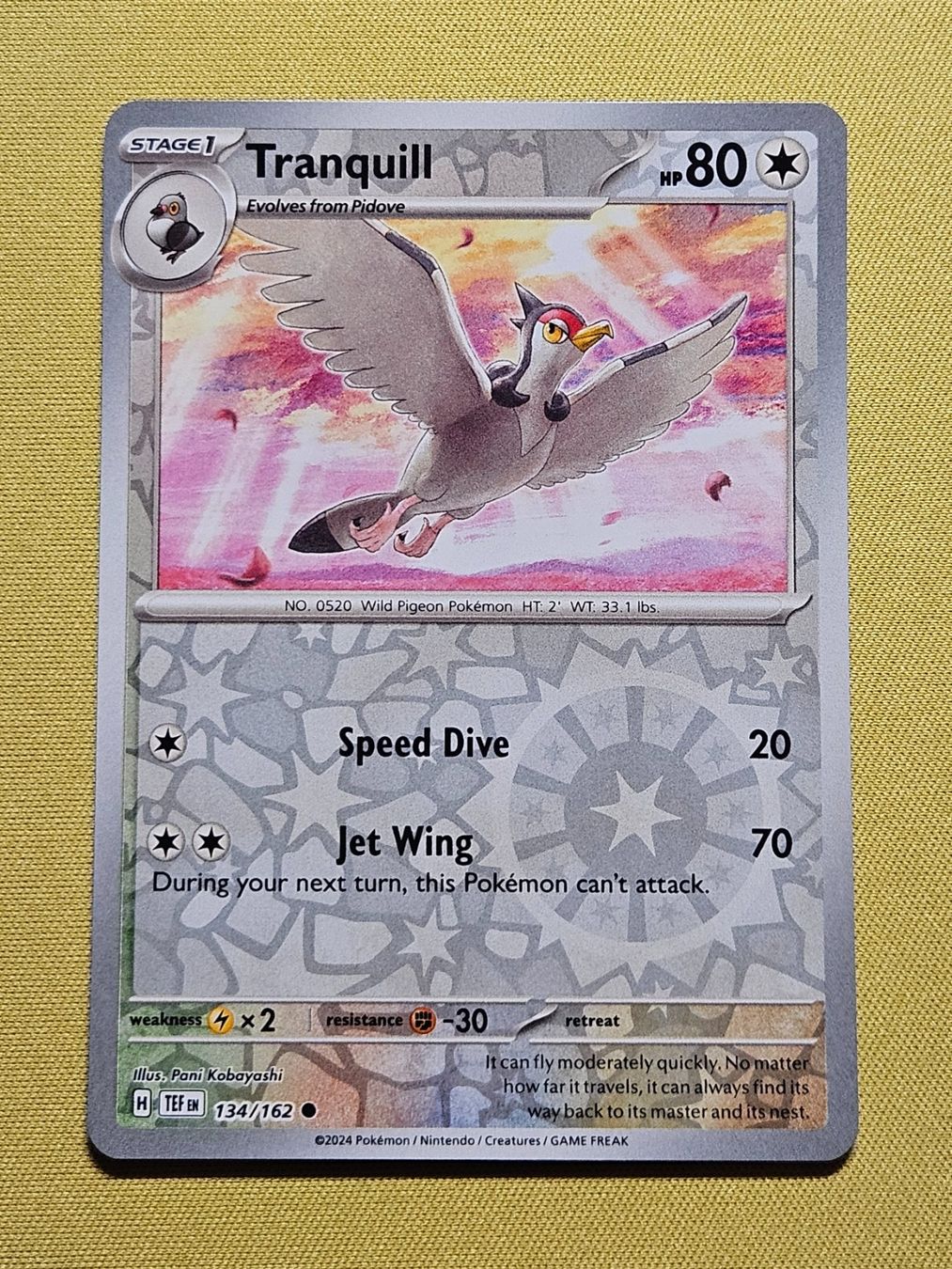 Pokémon Carte collezionabili: Temporal Forces - Tranquill 134/162 EN – Usato da Bellinzona venduto da Pokemarco