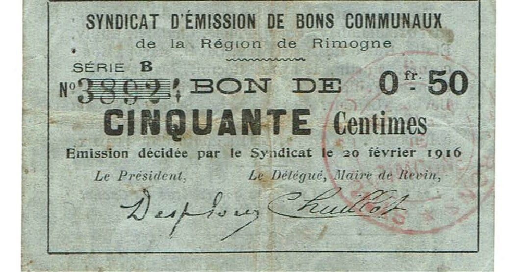 Banconote: Frankreich 50 Centimes 1916 Serie B SS+ – Usato da Steffisburg venduto da ber_8htf