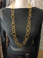 24K vergoldete trendige Halskette, 92 cm