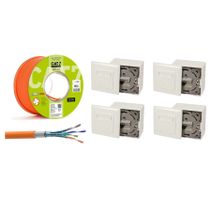 100m Cat7 Kabel + 4 Netzwerkdosen Cat6a