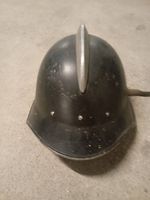 Feuerwehrhelm schwarz Metall mit Innenfutter gebraucht