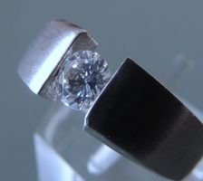 Zirkonia Silber 925 Solitaire Fingerring Gr. 54