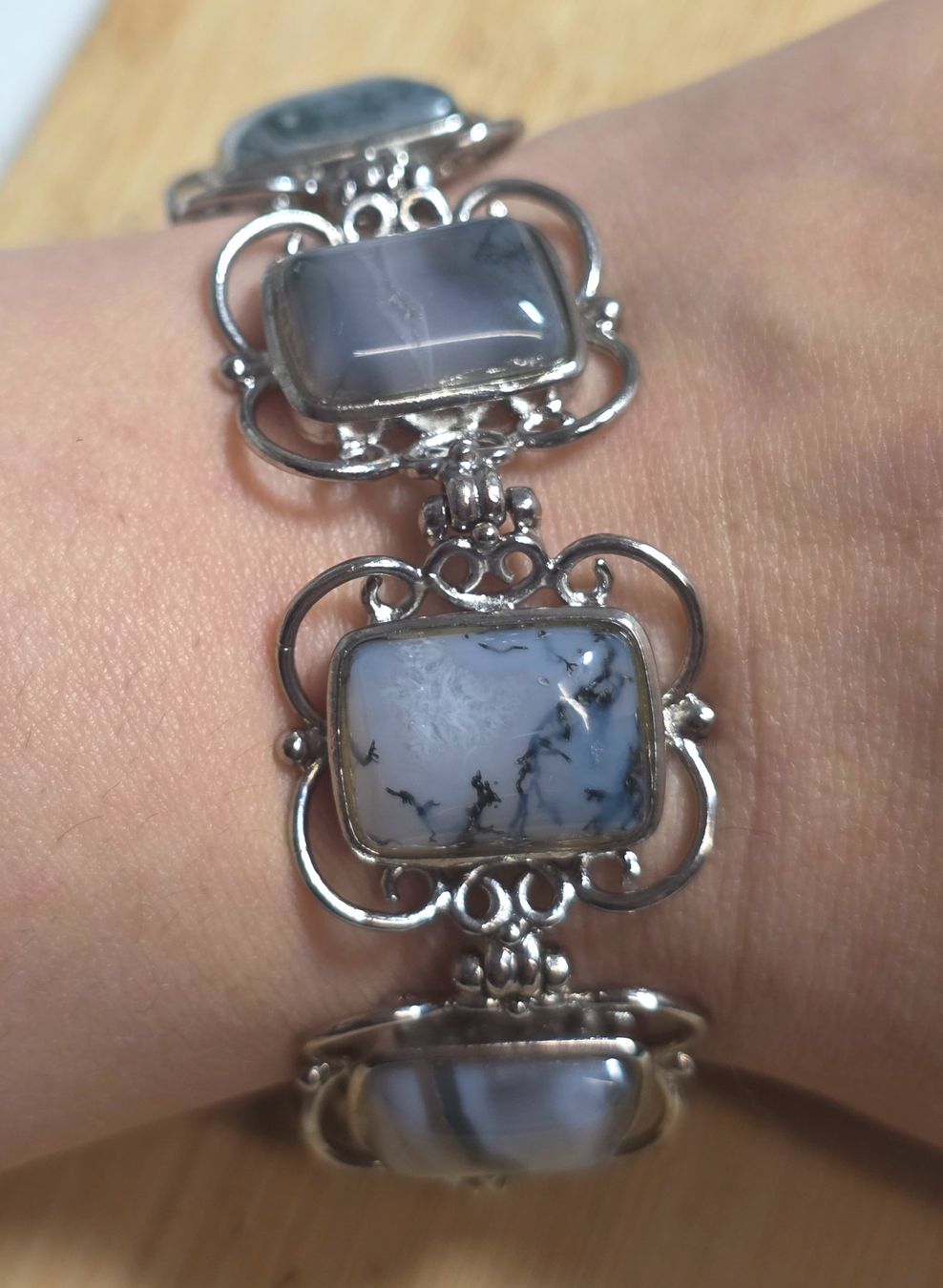 Mineralien & Heilsteine: Moosachat Edelstahl Armband B – Neu und originalverpackt aus Matzingen von Shay_Crystalz