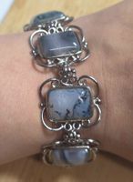 Moosachat Edelstahl Armband B