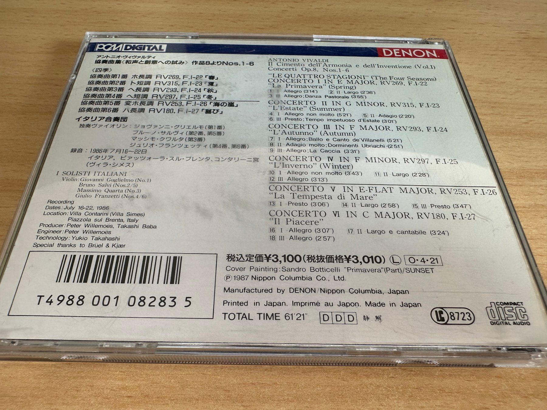 CD: Vivaldi - Il Cimento Dell' Armonia E Dell' Inventione: Conce – Usato da Rikon im Tösstal venduto da Alpenmutz 1