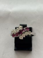 Diamant-Rubin Ring, 750er Weissgold, Top Zustand!