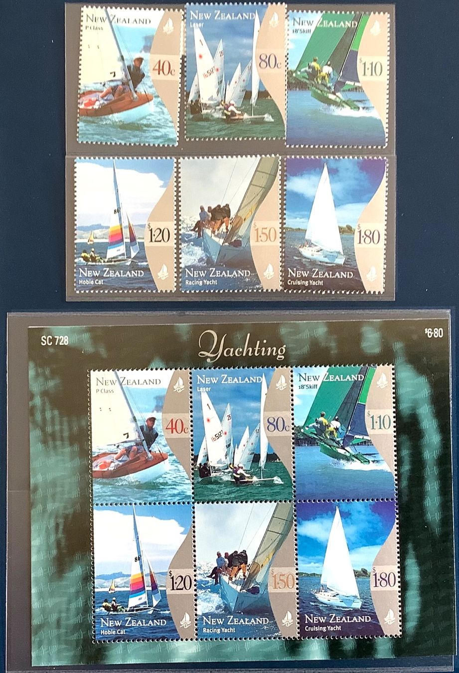 Tutti i francobolli: 1999 Neuseeland  Folder Yachting Block + Satz Postfrich ** – Nuovo (secondo la descrizione) da Liestal venduto da Skunk02 1