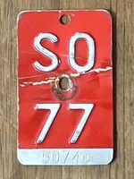 SO 77 - VELONUMMER - FAHRRADSCHILD - PLAQUE DE VELO - SO 77
