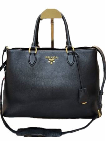 Prada Handtasche Schwarz Leder Damen guter Zustand