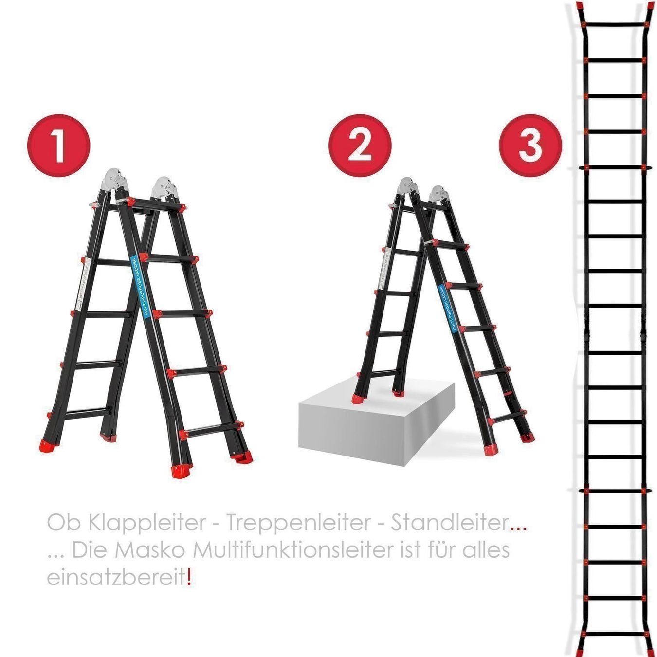 Scale: Masko Teleskopleiter 5.10m, 4x5 Sprossen – Nuovo e nell'imballaggio originale da Bottighofen venduto da zaap 1