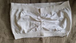 Weisses Bandeau-Bustier Top, Gr. M