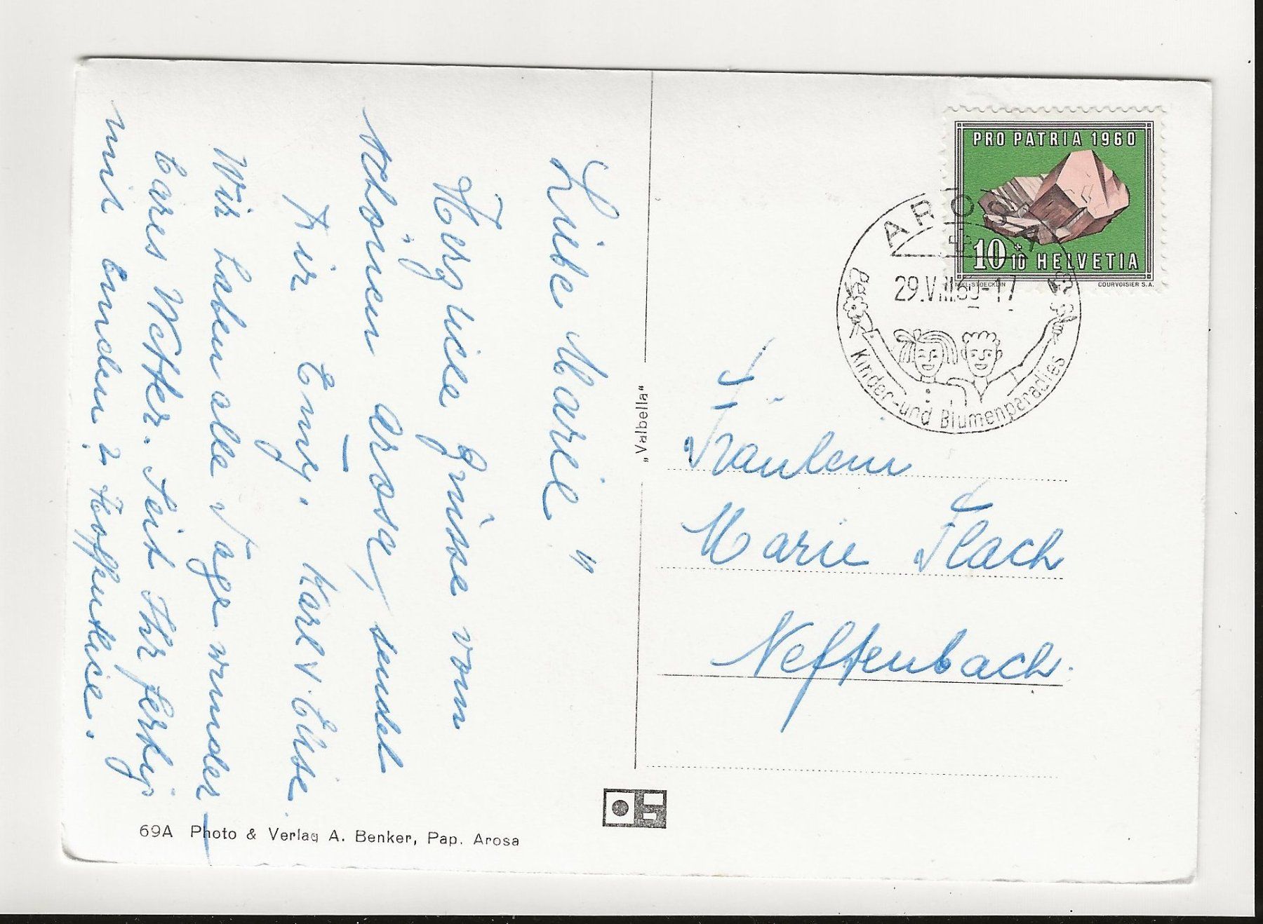 Cartoline postali: AK 1960  Arosa – Usato da Greifensee venduto da 315WDO 1