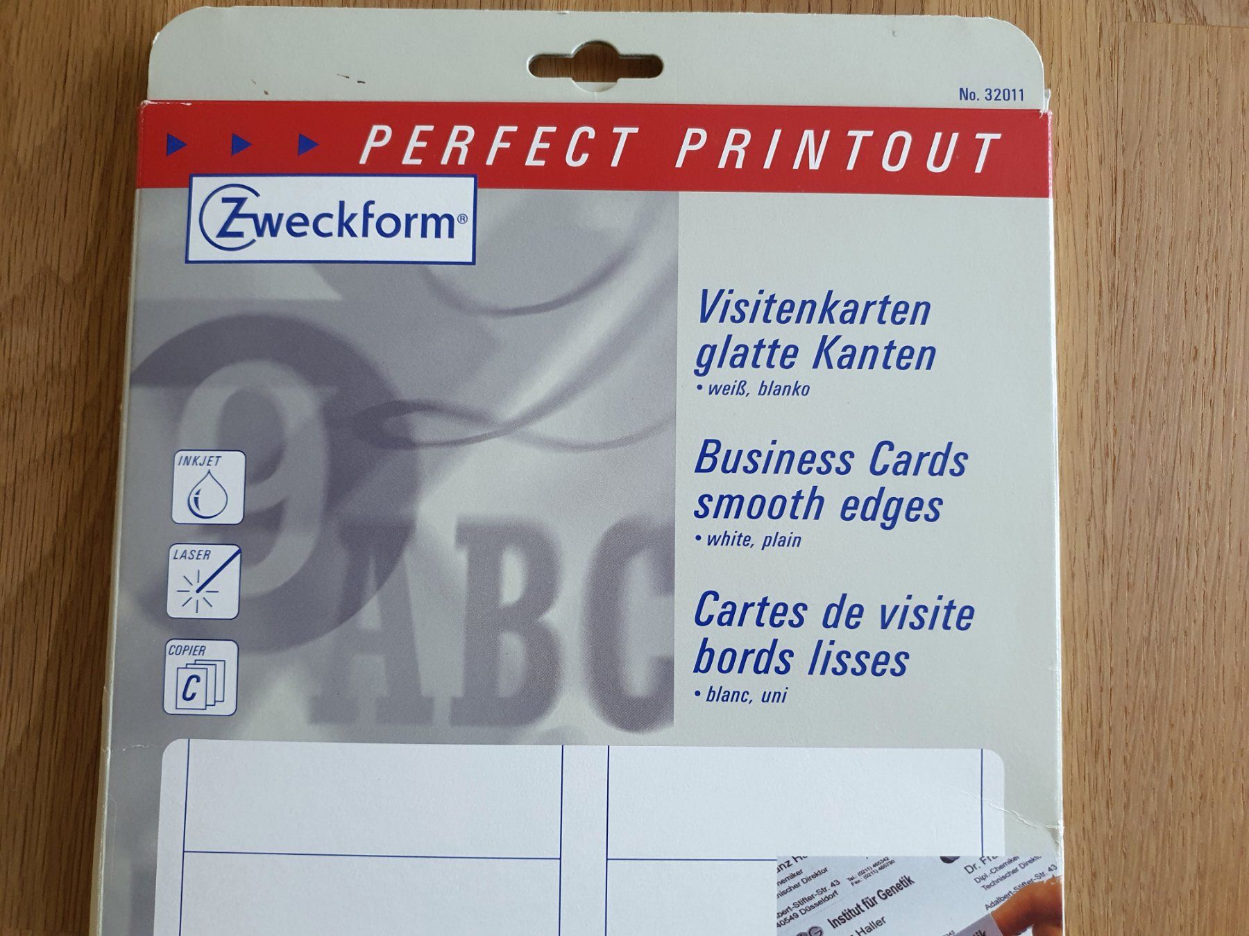 Avery Zweckform Carta: Zweckform Visitenkarten Papierbögen mit glatten Kanten – Nuovo (secondo la descrizione) da Winterthur venduto da Nooitgedagt 1