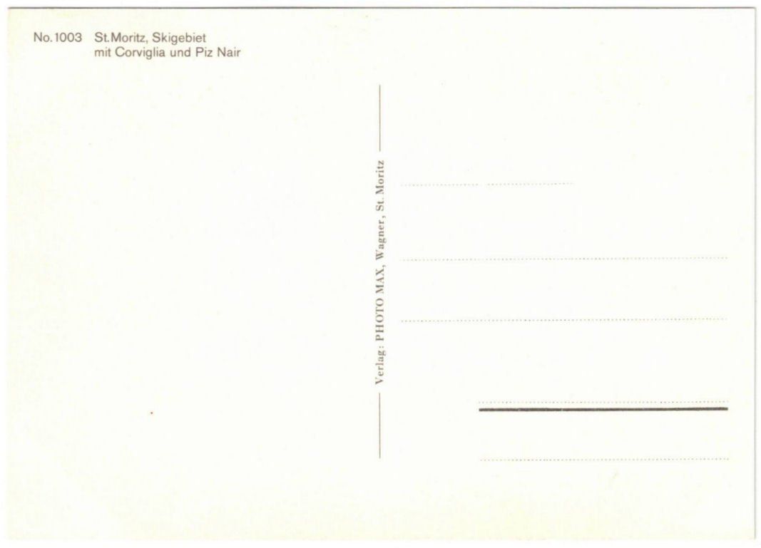 Cartoline postali: St. Moritz - Skigebiet Piz Nair – Usato da Binningen venduto da Mountainrider 1