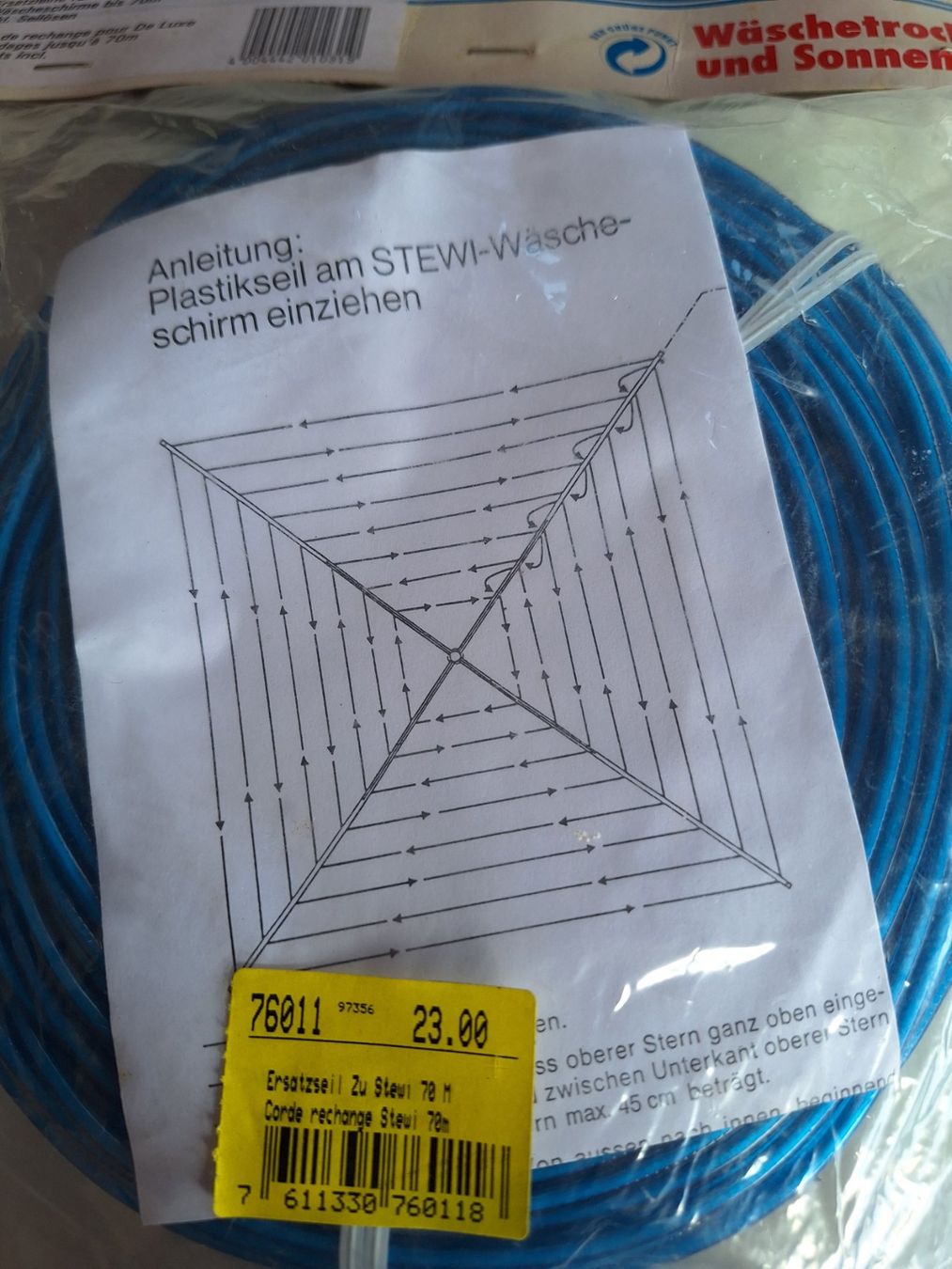 Stewi Stenditoi: STEWI WÄSCHESEIL – Nuovo e nell'imballaggio originale da Huttwil venduto da Kunterbuntli 1