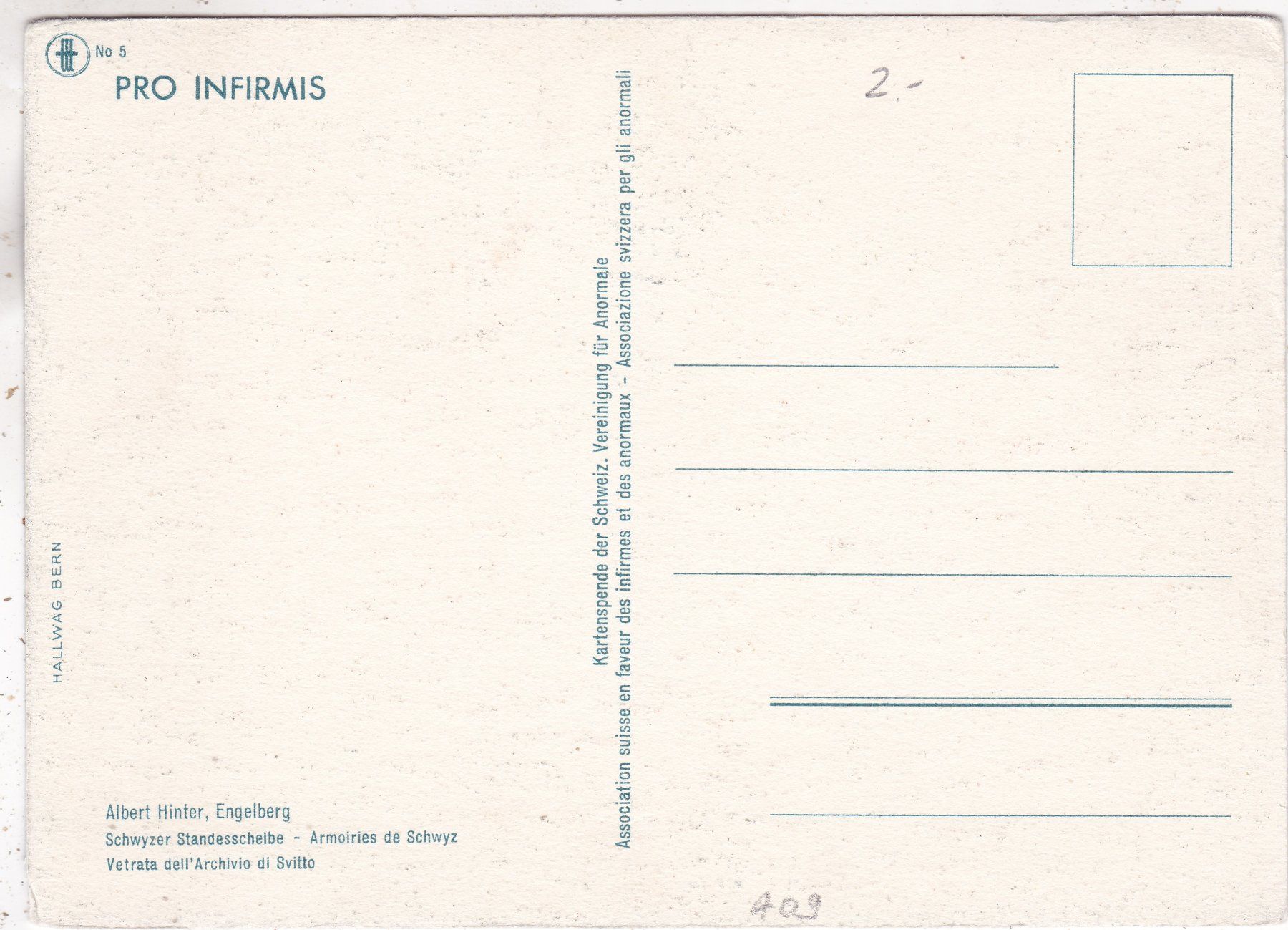Cartoline postali: Kitsch Kunst   Albert Hinter Schwyzer Standesscheibe – Usato da Herisau venduto da Lisegrat2008 1