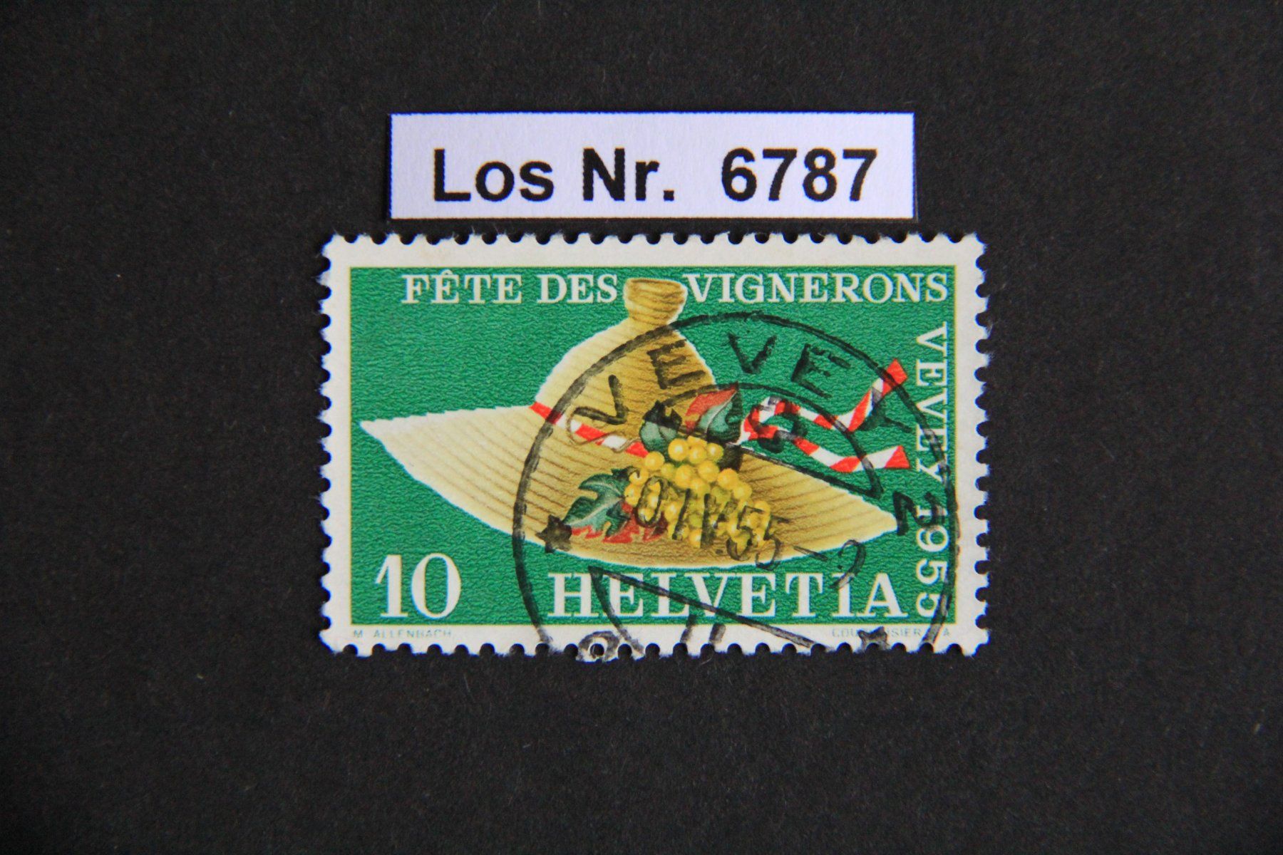 Tutti i francobolli: CH 1955 Ortsstempel mit Datum                       Los 6787 – Usato da Volken venduto da jukon65