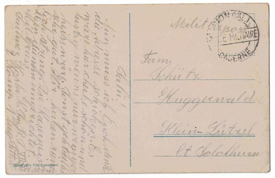 Cartoline postali: Souvenir de Sion, Feldpost Kaserne Sitten – Usato da Frauenfeld venduto da POML 1