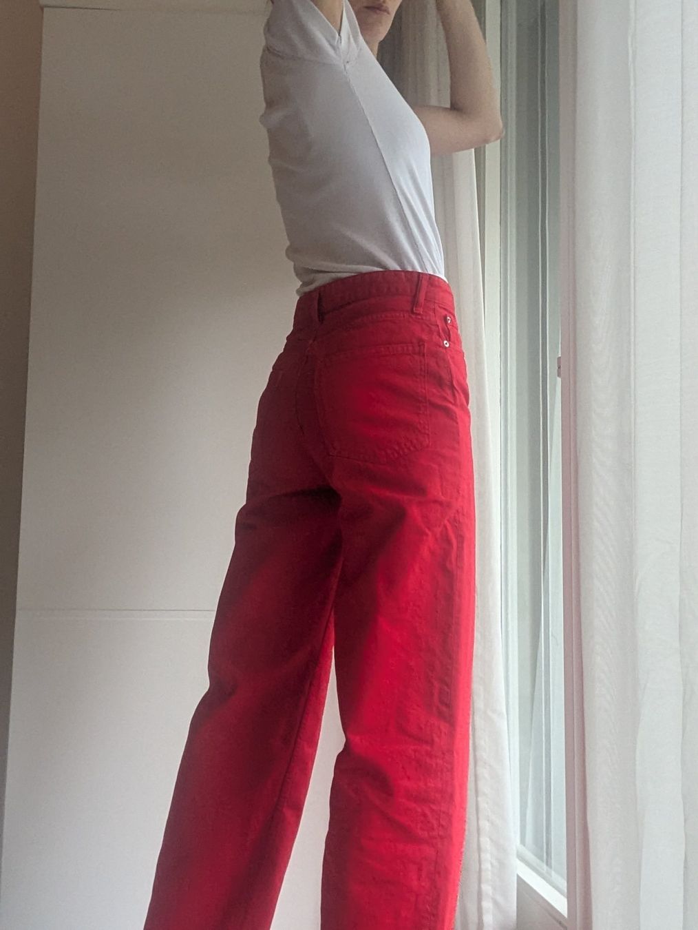 Zara Jeans: Jean droit wideleg rouge – Nuovo (secondo la descrizione) da Genève venduto da madlainaboillat 3