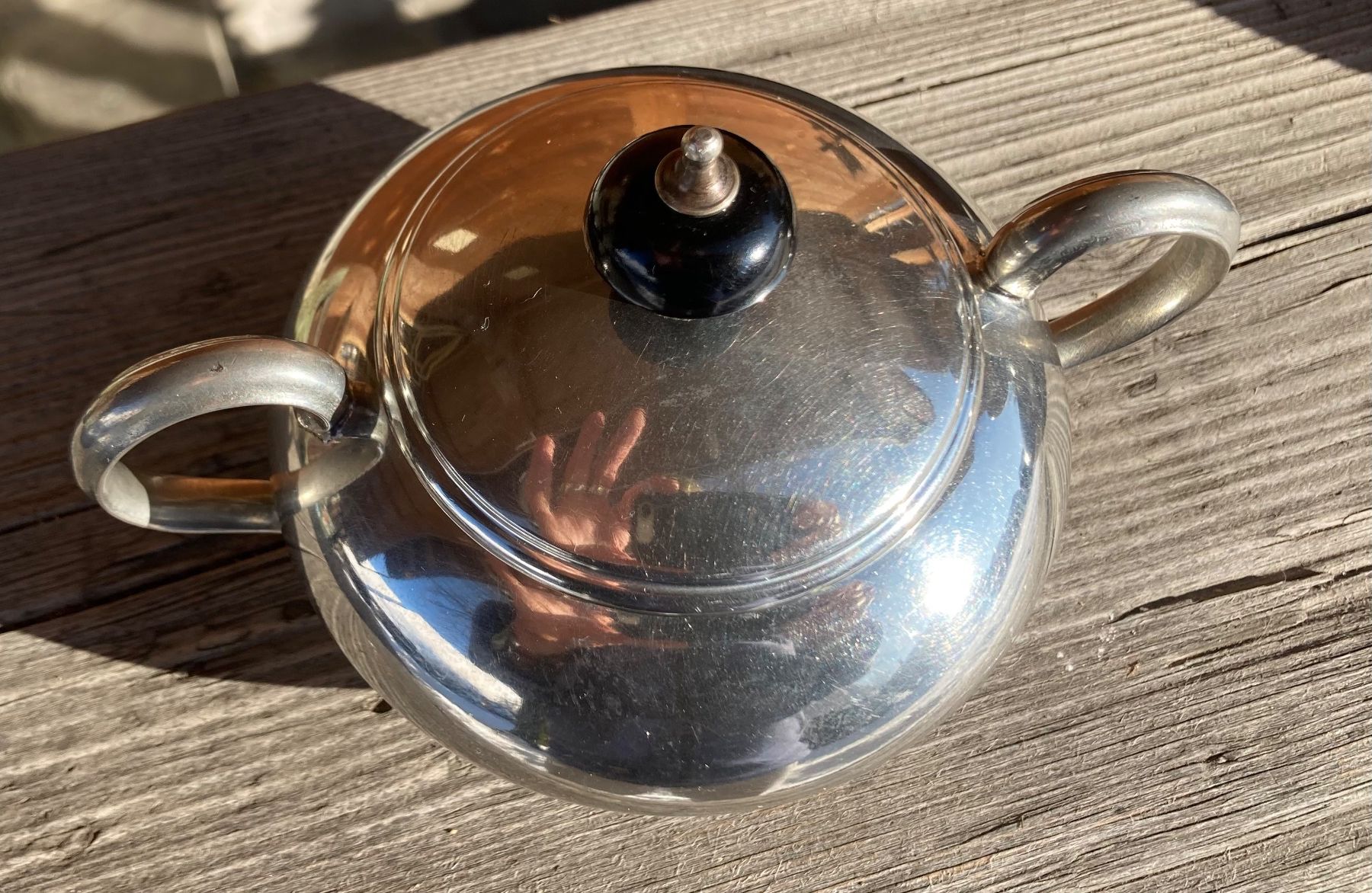 Zuccheriere: James Dixon & Sons Cornish Pewter Zuckerdose – Usato da Ranflüh venduto da SwR_E19