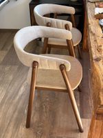Esszimmerstühle Holz Stoffbezug beige gebraucht 2 Stück