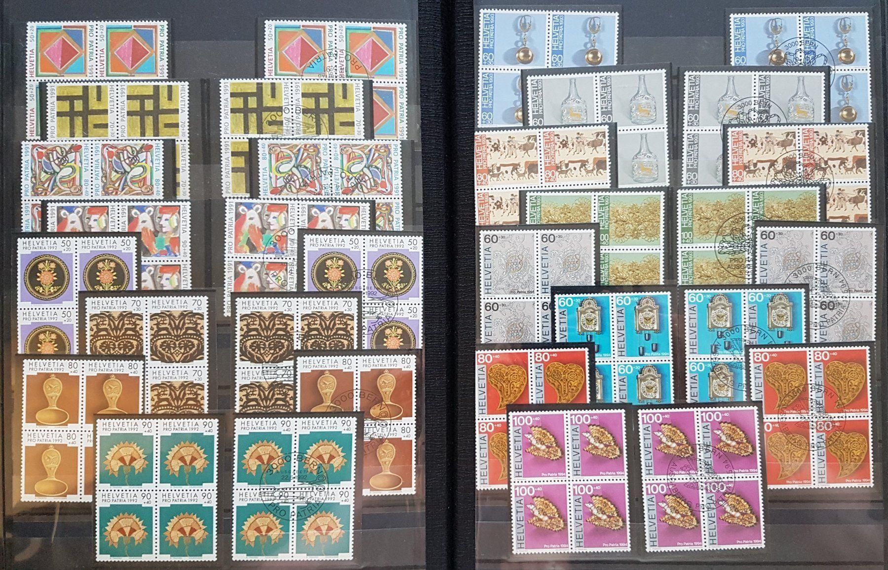 Tutti i francobolli: PP 4er Block 1991-1996Postfrisch und ET – Nuovo e nell'imballaggio originale da Schliern b. Köniz venduto da joni20