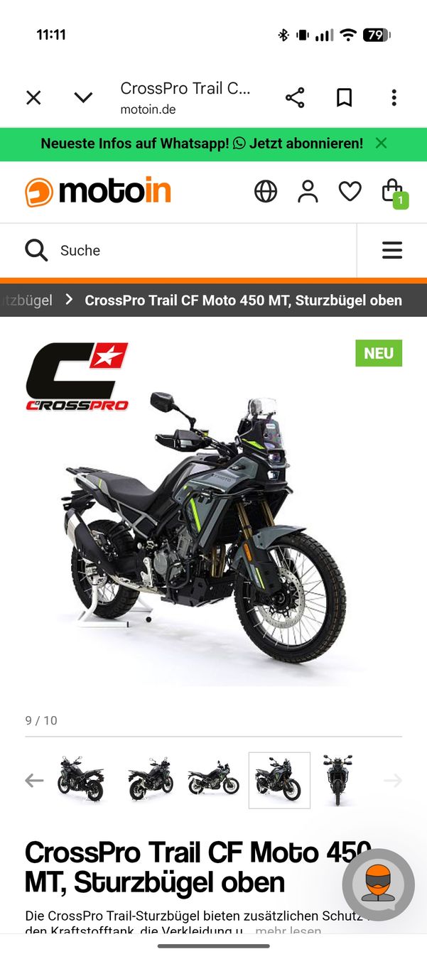 Cf Moto Enduro: Cf Moto MT 450 Sturzbügel – Gebraucht aus Zürich von Atze1978 1
