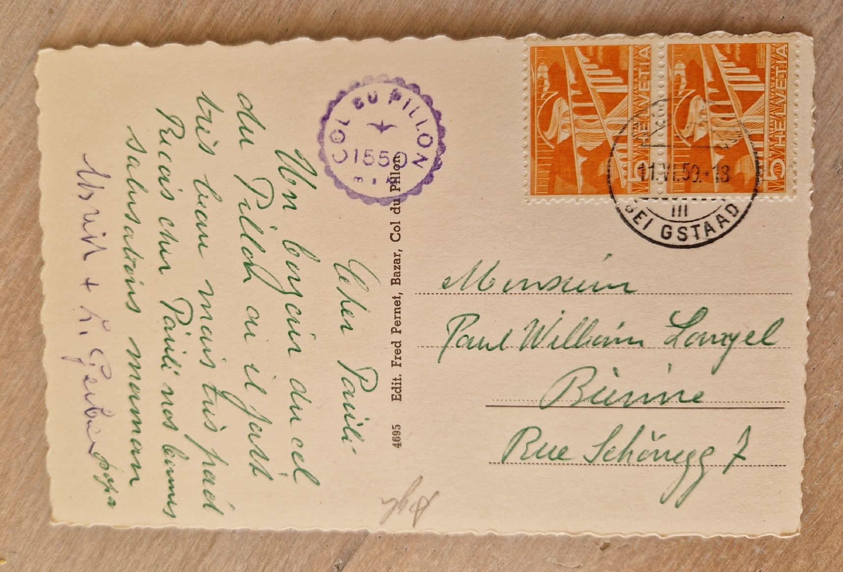Cartoline postali: Col de Pillon, Pass Stempel – Usato da Ebikon venduto da Donar50 1