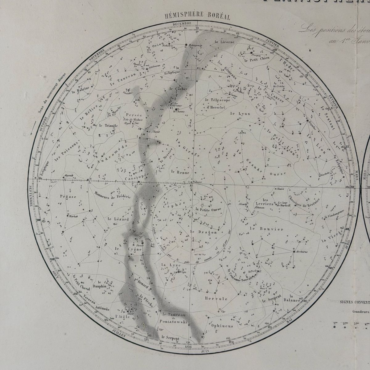 Cartine & Atlanti: Grand planisphère céleste ancien École Polytechnique 78x58 – Usato da Vessy venduto da _Callidus_ 2