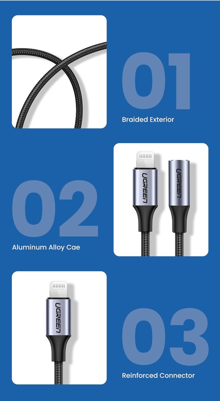 Ugreen Unità & Adattatore: UGREEN Lightning Klinke 3,5mm Adapter iPhone MFi – Nuovo e nell'imballaggio originale da Romanshorn venduto da pfimex 5