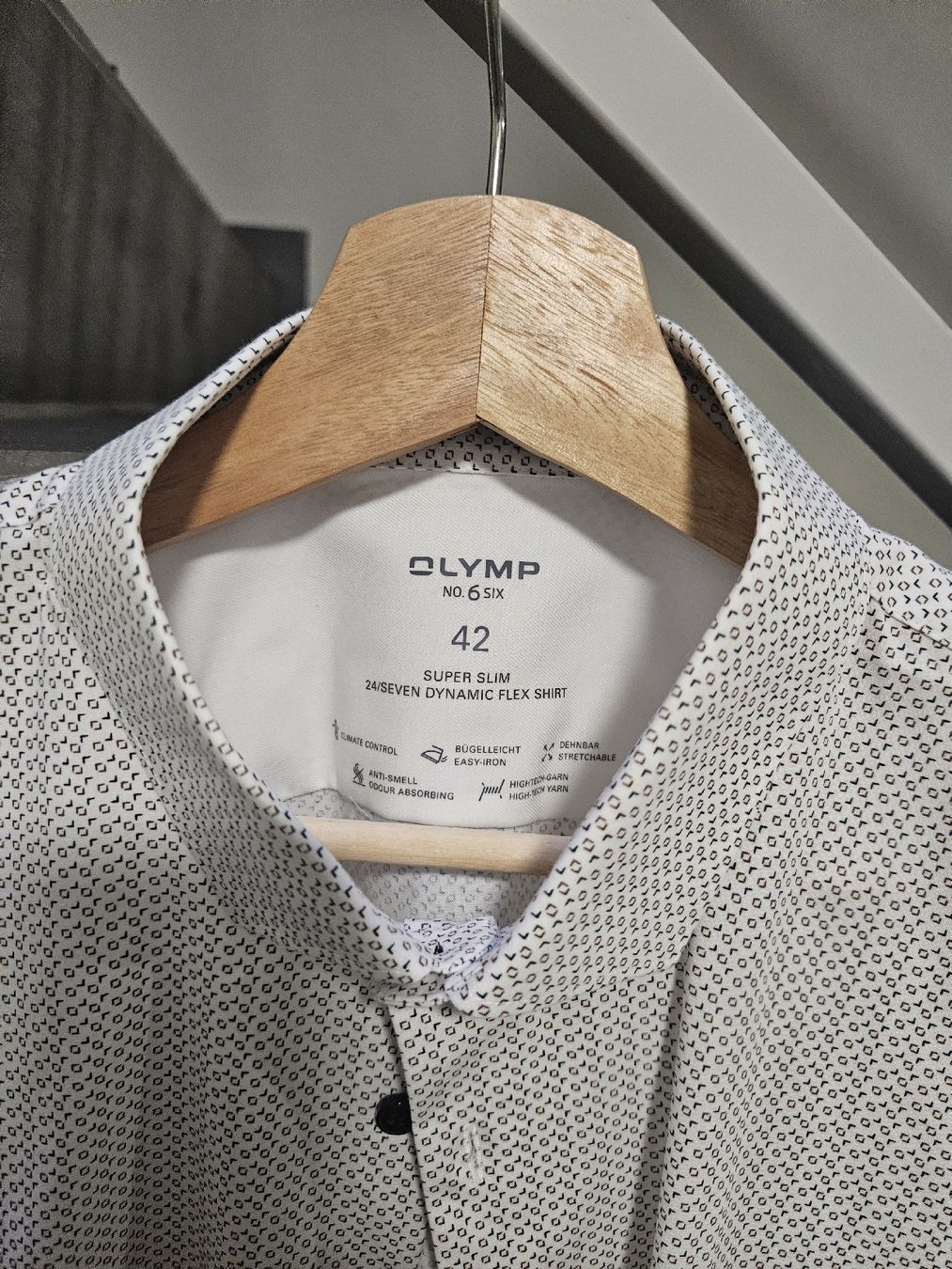 Camicie: Herrenhemd OLYMP SUPER SLIM 24/7 Grösse 42 gemustert – Usato da Buchs ZH venduto da rit_s6kv 1
