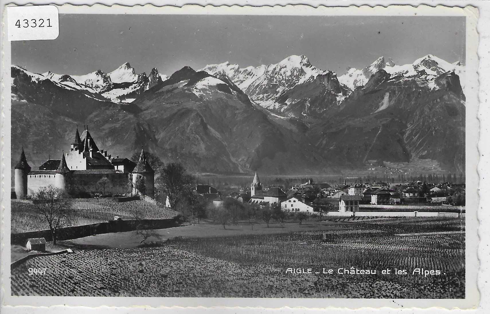 Cartoline postali: Aigle - Le Chateau et les Alpes – Usato da Ettingen venduto da Kartenplanet