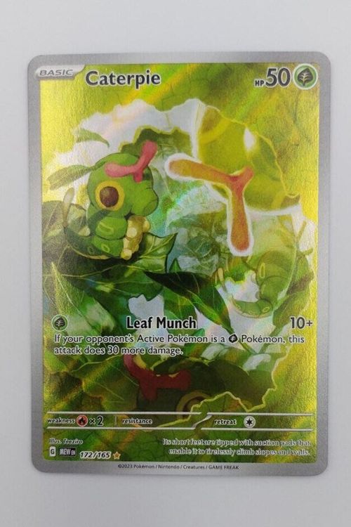 Pokemon 151 - Carta Singola Caterpie 172/165 Con Custodia Protettiva Gialla
