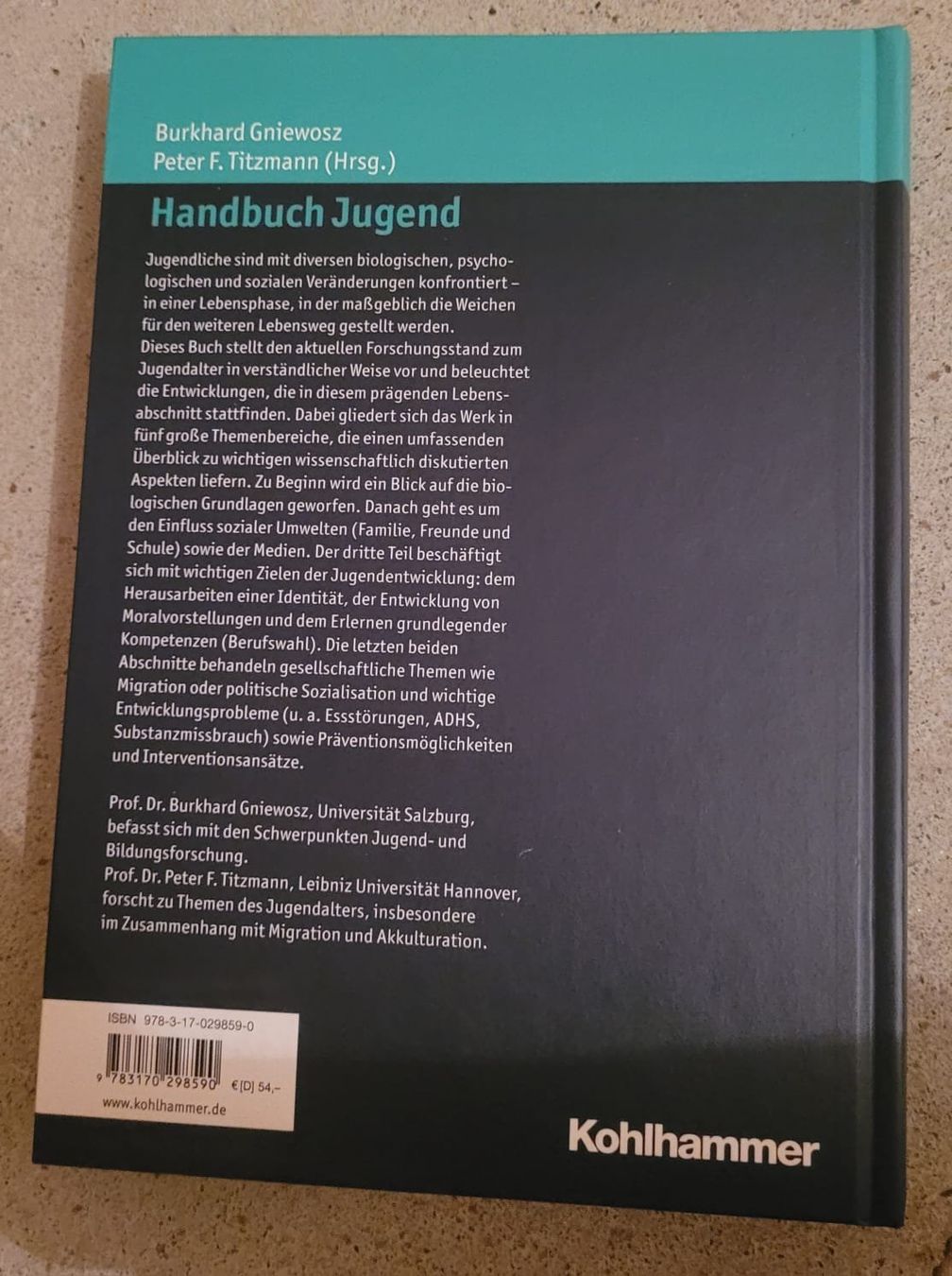 Livres: Handbuch Jugend - Burkhard Gniewosz, Peter F.Titzmann – D'occasion à Luzern par LiLo000 1