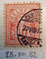 🇨🇭Antike Briefmarke, Helvetia 10Rp, entwertet,Top Zustand!