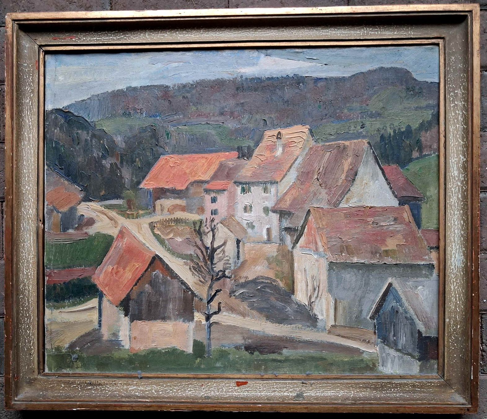 Tableaux: Dorfansicht, Oelgemälde 75 x 63.7 cm – D'occasion à Zürich par Beach59