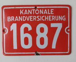 Emailschild Kantonale Brandversicherung Plaque émaillée