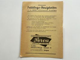Antiker Prospekt SERWA Bekleidung Schürzen Kreuzlingen