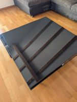 Schwarzer Salontisch Hochglanz (95x95cm) mit 2 Schubladen