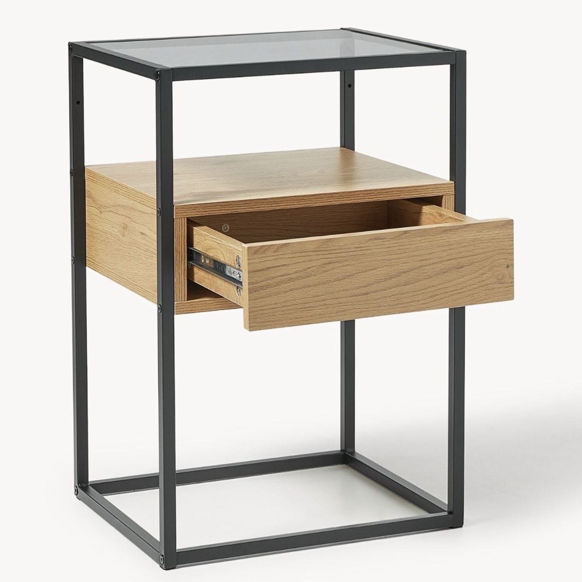 Westwing Comodini: WESTWING Glas-Nachttisch Randolf mit Schublade – Usato da Baden venduto da uzumaki94 1