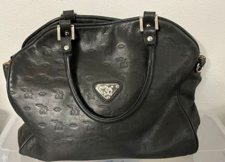 Schwarze MM Ledertasche 
